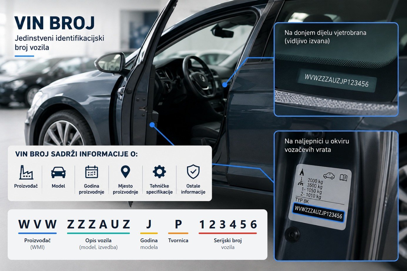 Gdje se nalazi VIN broj automobila i što znače njegovi znakovi